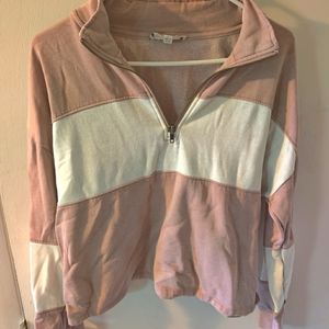 Pink rose cropped sweatshirt